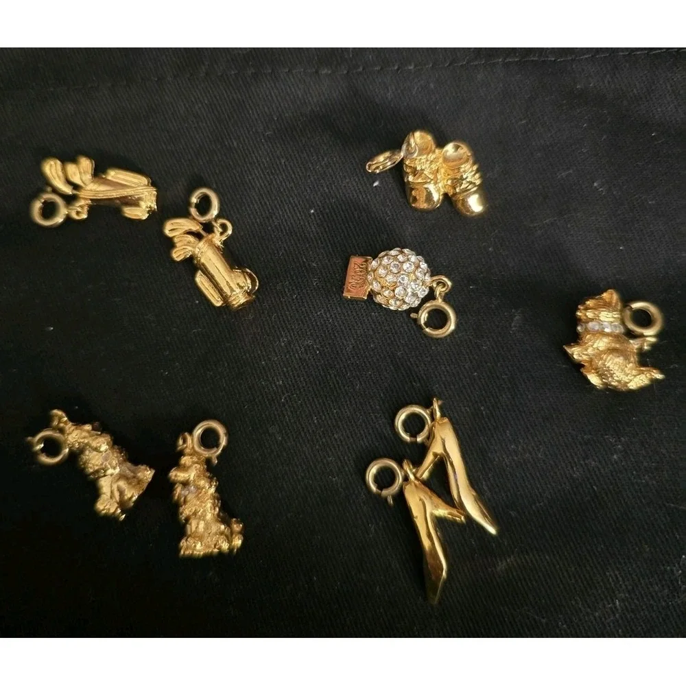 Lot‎ Of 9 ESTEE LAUDER -  Charms Gold Tone W/ Boxes